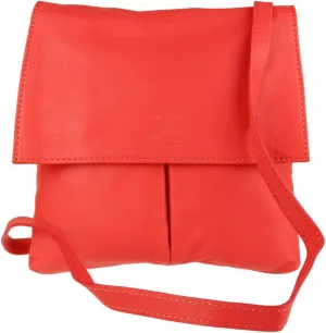 Girly HandBags Double Pocket Italian Genuine Leather Messenger Bag Crossbody Shoulder Bag