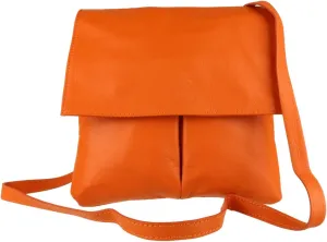 Girly HandBags Double Pocket Italian Genuine Leather Messenger Bag Crossbody Shoulder Bag