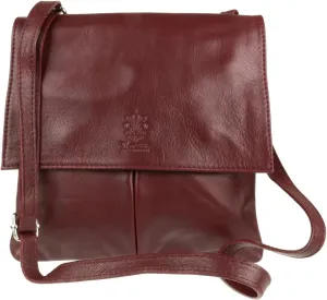 Girly HandBags Double Pocket Italian Genuine Leather Messenger Bag Crossbody Shoulder Bag