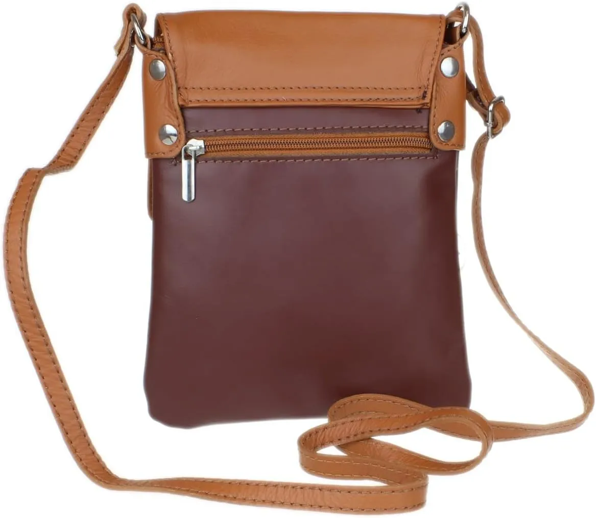 Girly HandBags Womens Italian Leather Shoulder Bag Small Cross Body Messenger Soft Leather Vera Pelle Phone Holder Holiday