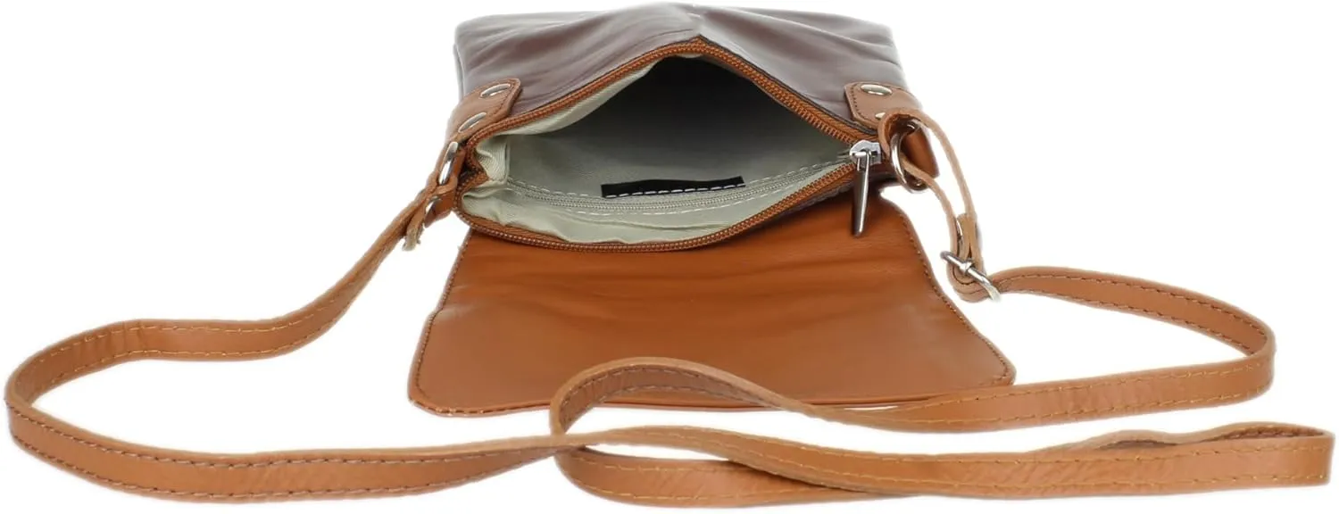 Girly HandBags Womens Italian Leather Shoulder Bag Small Cross Body Messenger Soft Leather Vera Pelle Phone Holder Holiday