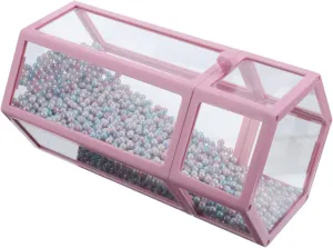 Glass Cosmetic Storage Box Pearl Organizer for Makeup Brushes Eyebrow Pencils Eyeliners Dustproof Vanity Container for Tidy Cosmetic Arrangement Mermaid Pearl Design