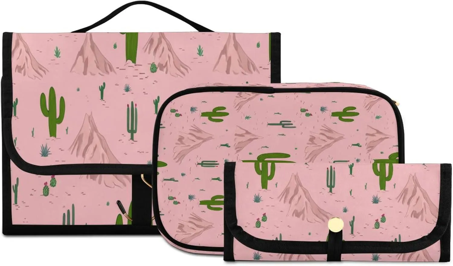 Graffiti Cactus Women Men Travel Cosmetic Bag, Toiletry Bag Set, Portable Hanging Organizer for Toiletries, Cosmetics, Brushes