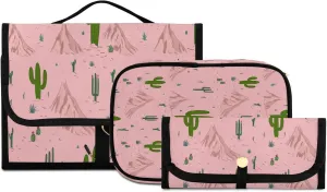 Graffiti Cactus Women Men Travel Cosmetic Bag, Toiletry Bag Set, Portable Hanging Organizer for Toiletries, Cosmetics, Brushes
