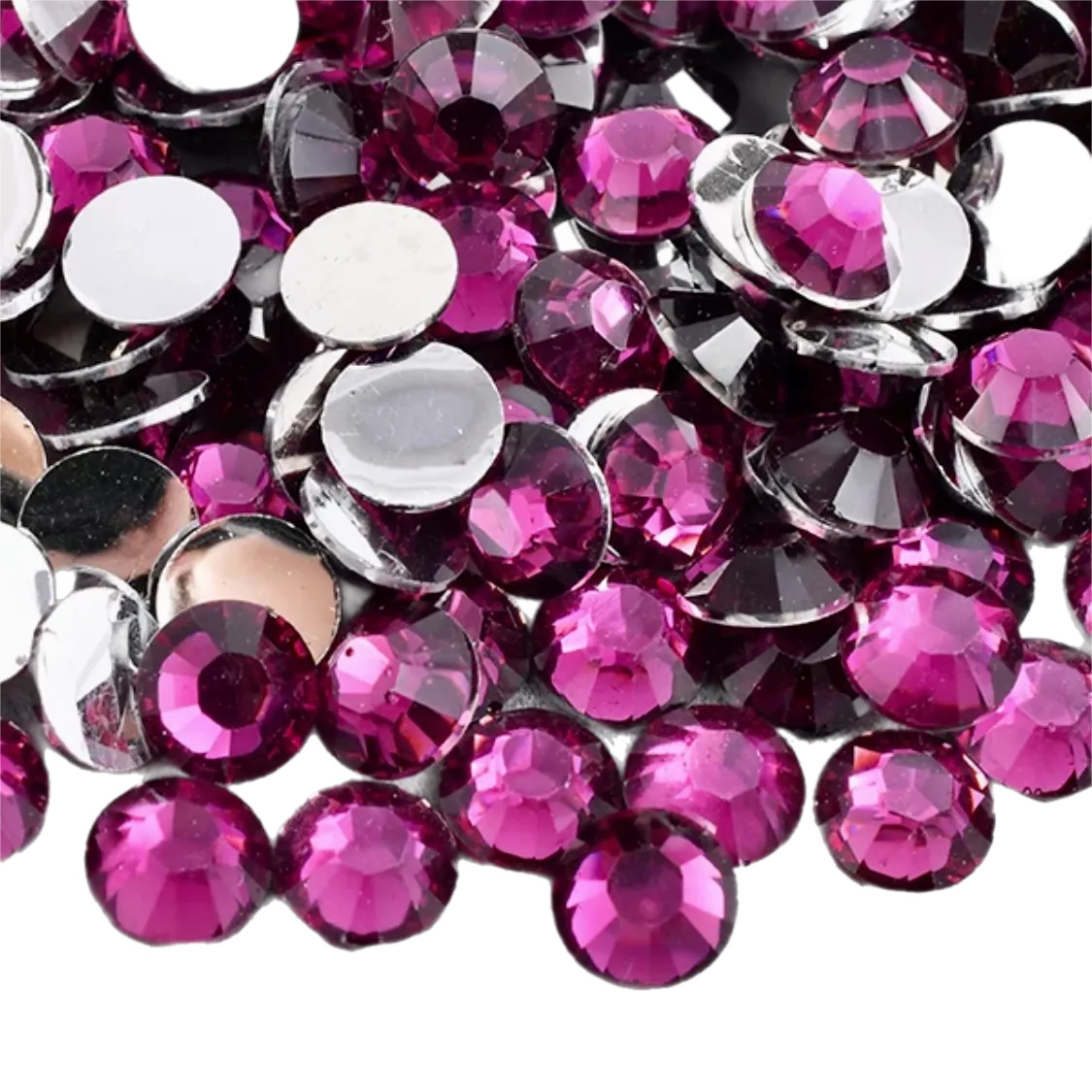 Grape Purple Resin Foil Back Round Flat Back Rhinestones
