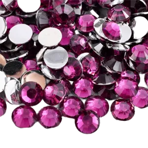 Grape Purple Resin Foil Back Round Flat Back Rhinestones