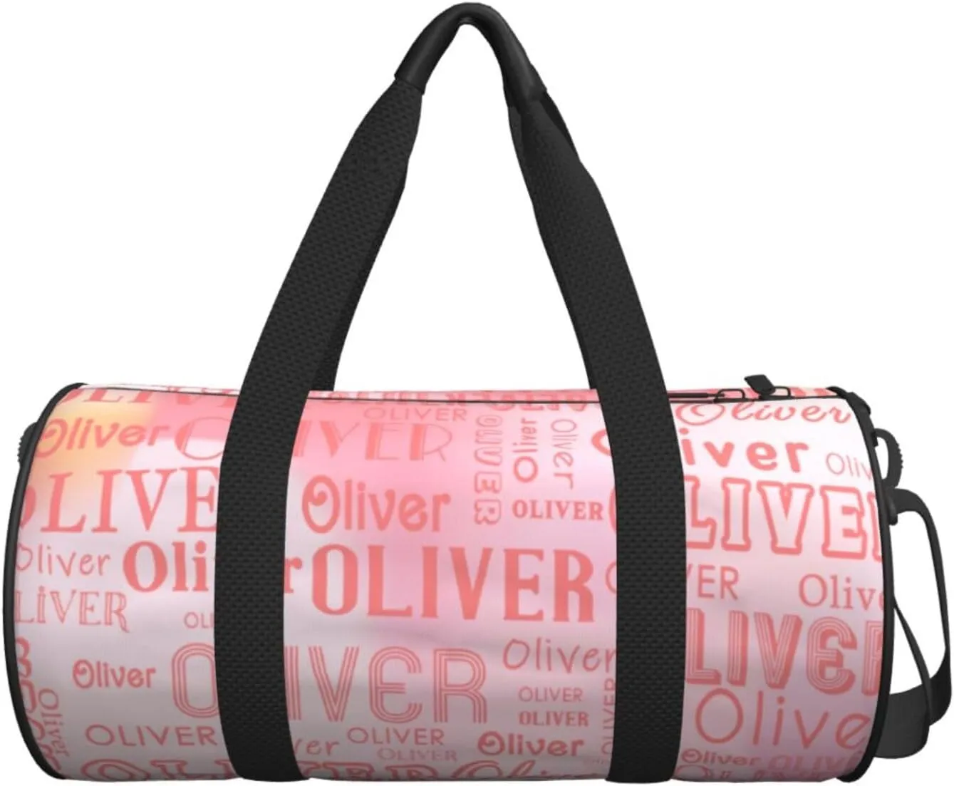 Grapefruit Pink Personalized Duffle Bag for Women Men Custom Sports Gym Dance Bag with Name Customize Cheer Bags for Travel Yoga Ballet Cheerleader Overnight Weekender Handbag