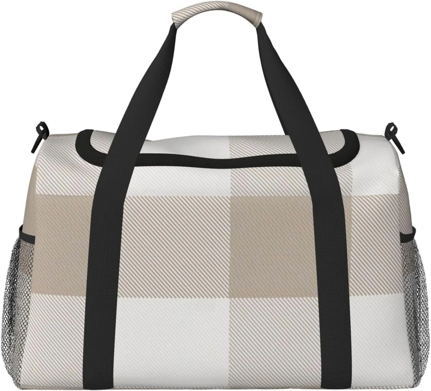 Gray Blue Stripes Travel Duffel Bag Large Foldable Waterproof Overnight Bag For Beach Swim Bags Pool Sports Gym