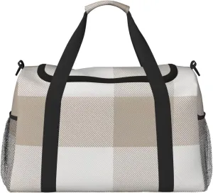 Gray Blue Stripes Travel Duffel Bag Large Foldable Waterproof Overnight Bag For Beach Swim Bags Pool Sports Gym