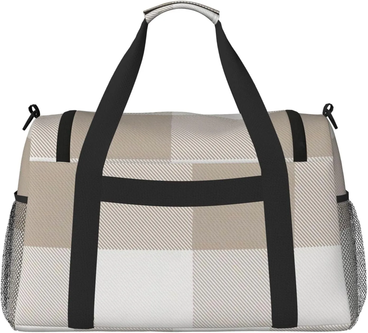 Gray Blue Stripes Travel Duffel Bag Large Foldable Waterproof Overnight Bag For Beach Swim Bags Pool Sports Gym