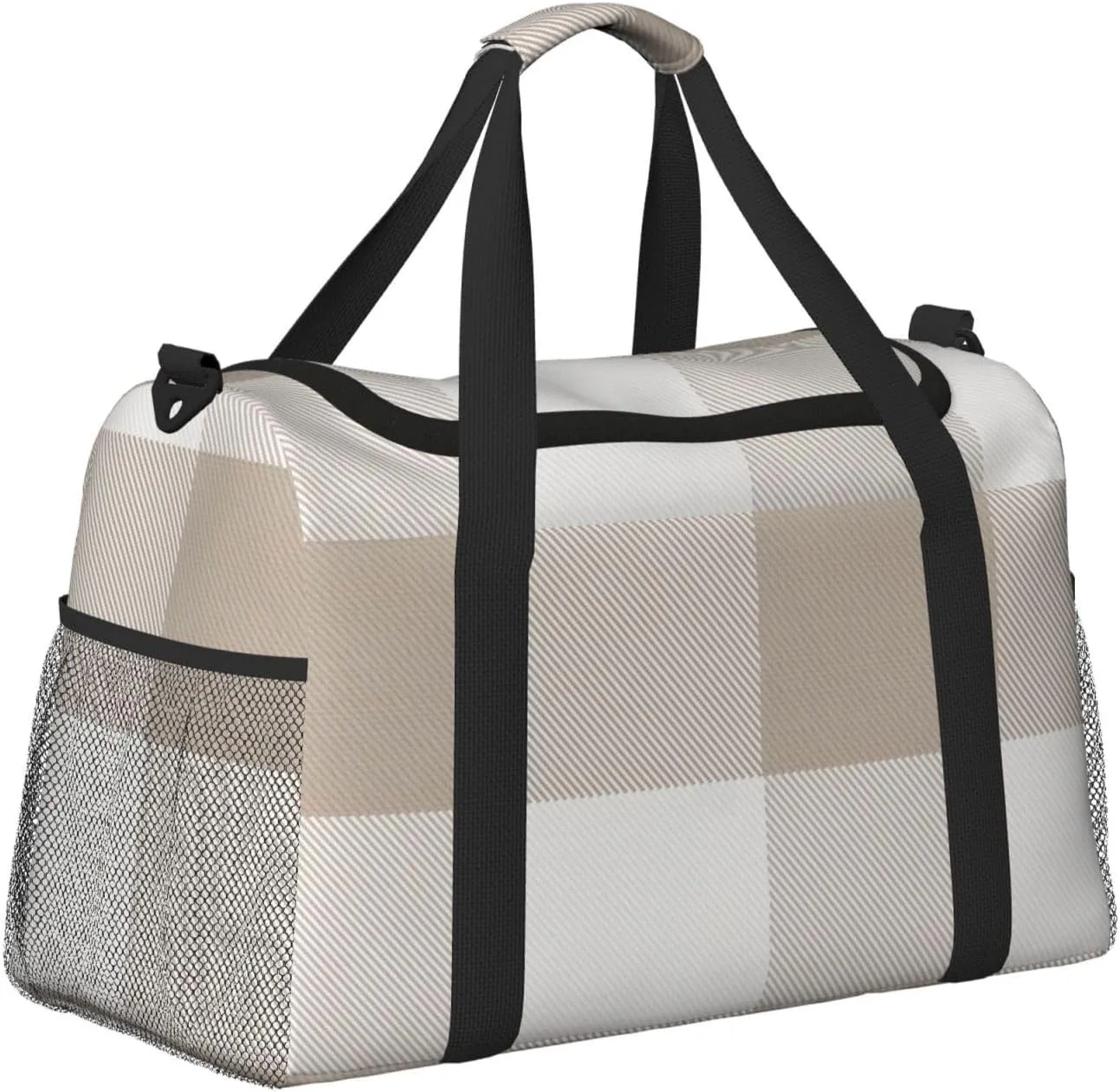Gray Blue Stripes Travel Duffel Bag Large Foldable Waterproof Overnight Bag For Beach Swim Bags Pool Sports Gym