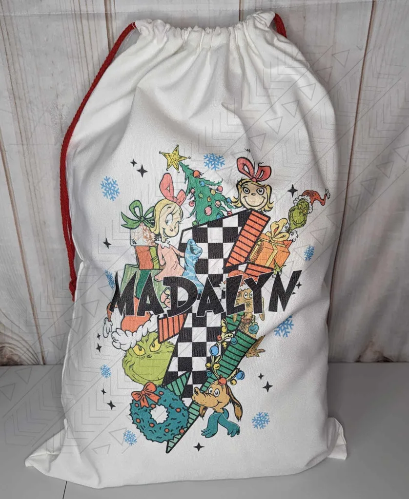 Green Lightning Santa Bag