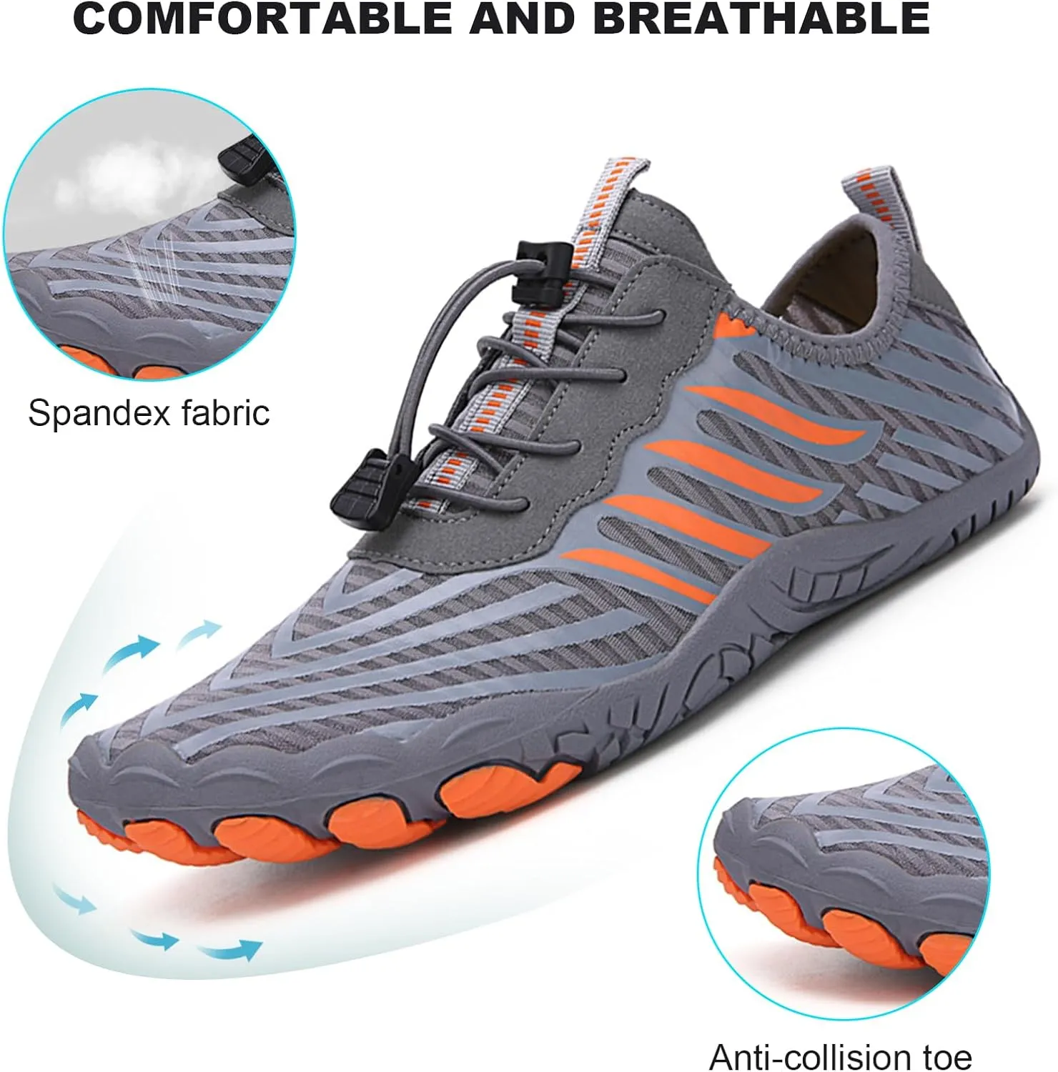 Grounded Footwear for Women, Grounded Footwear for Men with Neuropathy, Grounded Hike Barefoot for Womens Mens Waterproof Trail Running Healthy & Non-Slip Barefoot Shoes