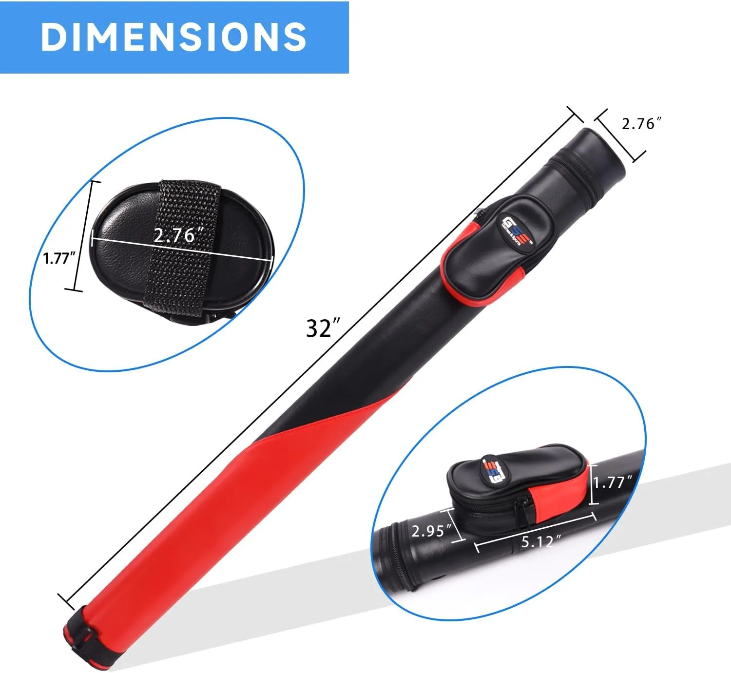 GSE Games & Sports Expert Billiard Cue Cases, 1x1 Deluxe Hard Billiard Pool Cue Stick Carrying Case, Pool Billiards Accessories (Several Colors Available)