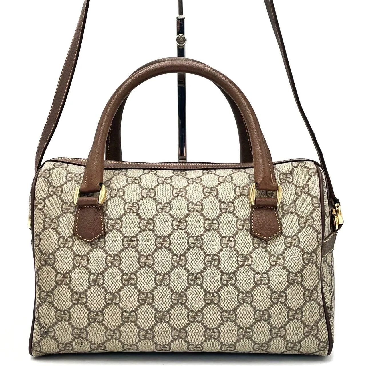 Gucci GG Sherry Supreme Ophidia 2Way Crossbody Web Canvas Boston Bag