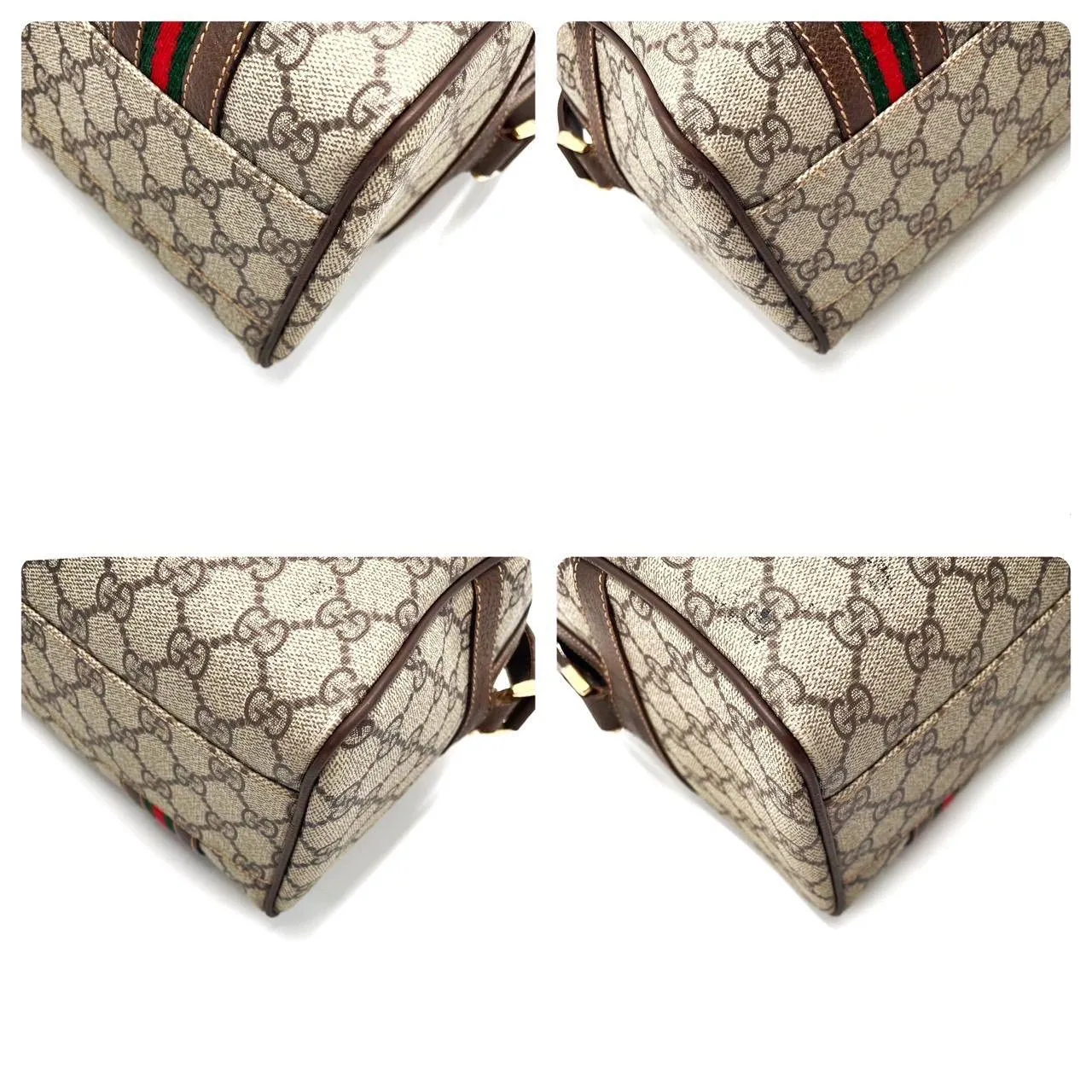 Gucci GG Sherry Supreme Ophidia 2Way Crossbody Web Canvas Boston Bag