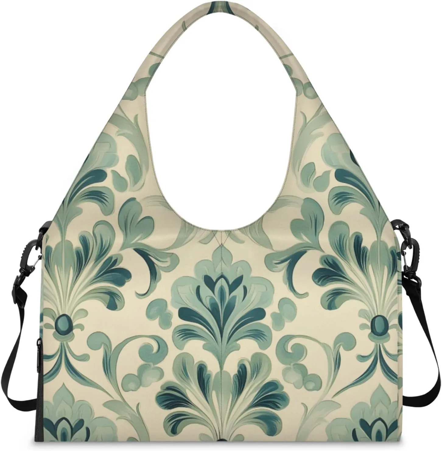 Gym Bag for Women Colorful Wood Board Duffel Bag with Shoe Compartment and Yoga Mat Holder Portable Weekender Bags