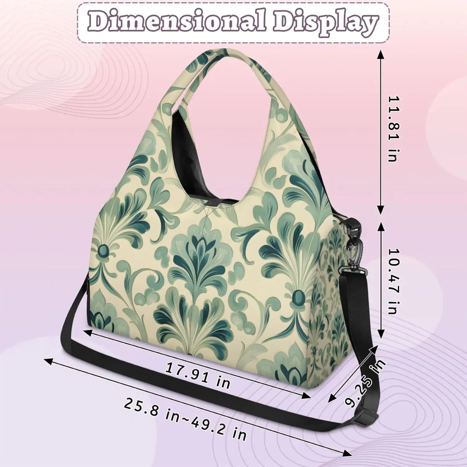 Gym Bag for Women Colorful Wood Board Duffel Bag with Shoe Compartment and Yoga Mat Holder Portable Weekender Bags