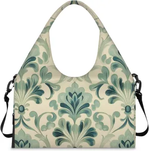 Gym Bag for Women Colorful Wood Board Duffel Bag with Shoe Compartment and Yoga Mat Holder Portable Weekender Bags