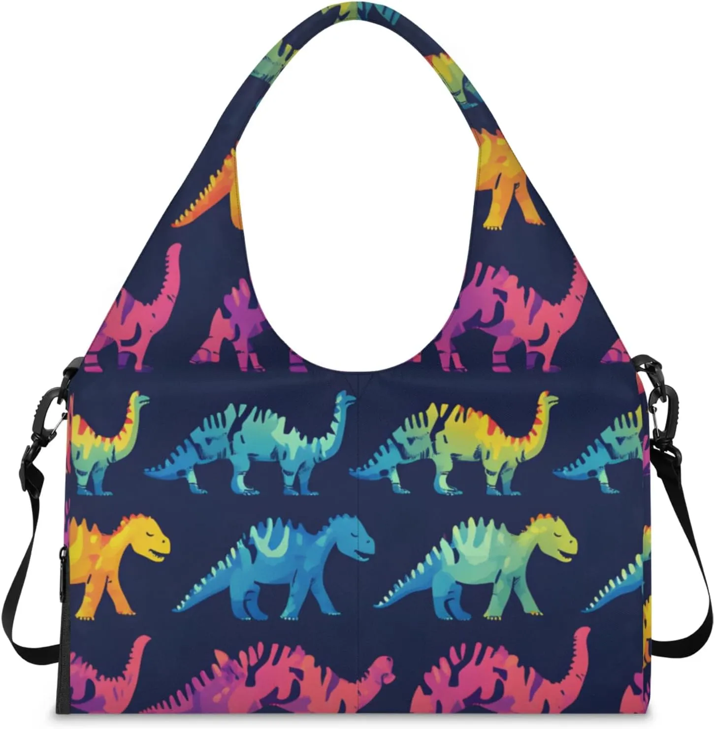Gym Bag for Women Cool Dinosaurs Duffel Bag with Shoe Compartment and Yoga Mat Holder Portable Weekender Bags Travel Tote Bags