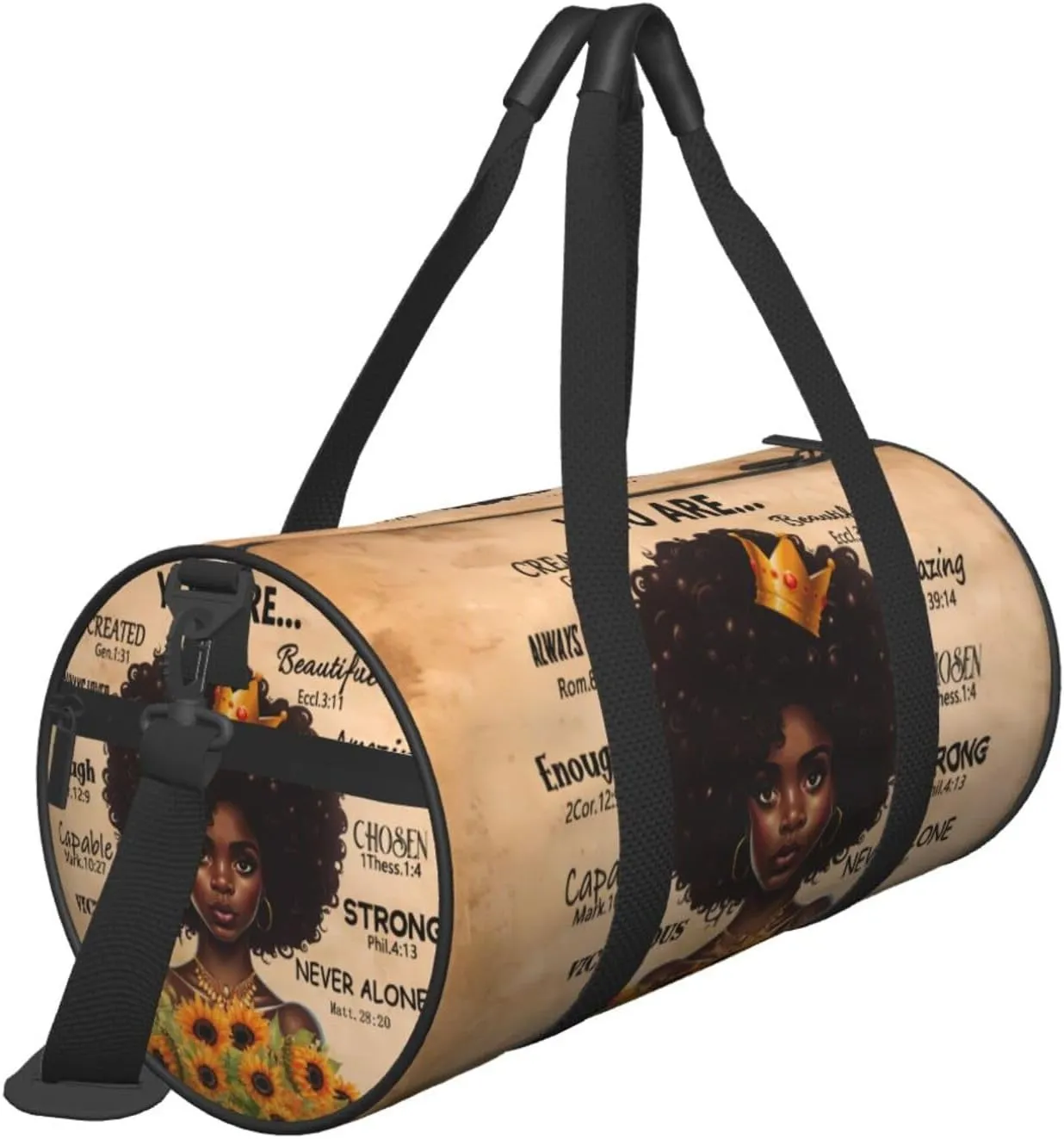 Gym bag for women Duffel Bags African American Afro Woman Sports Dance Bag Travel Luggage Bags for Men Women Weekender Sports Vacation