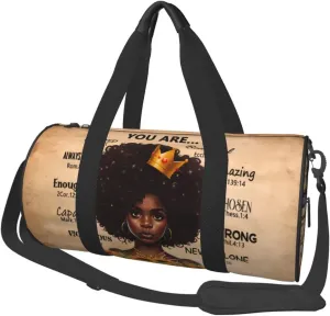 Gym bag for women Duffel Bags African American Afro Woman Sports Dance Bag Travel Luggage Bags for Men Women Weekender Sports Vacation