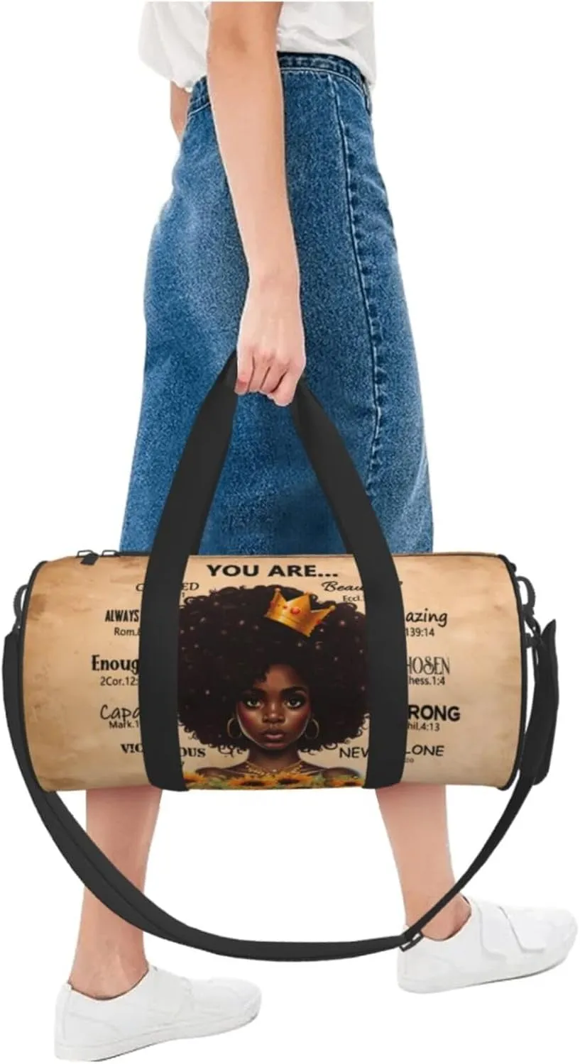 Gym bag for women Duffel Bags African American Afro Woman Sports Dance Bag Travel Luggage Bags for Men Women Weekender Sports Vacation