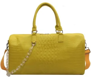 Gym Bag for Women, Weekender Bags for Women Travel, Crossbody Bag with Adjustable Strap for Travelling, Sports, Hospital (Yellow)