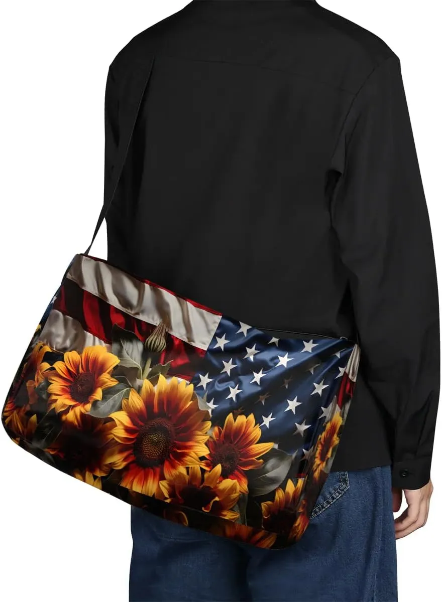 Gym Bags for Men 14.8 Inch Lightweight Carry On Bags for Airplanes Waterproof Duffle Bag for Travel, America Patriotic Print