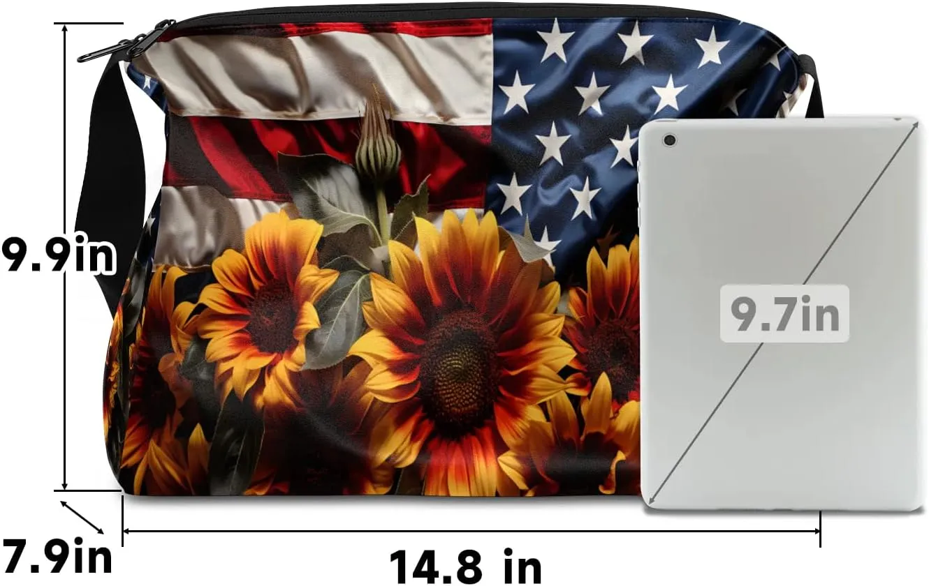 Gym Bags for Men 14.8 Inch Lightweight Carry On Bags for Airplanes Waterproof Duffle Bag for Travel, America Patriotic Print
