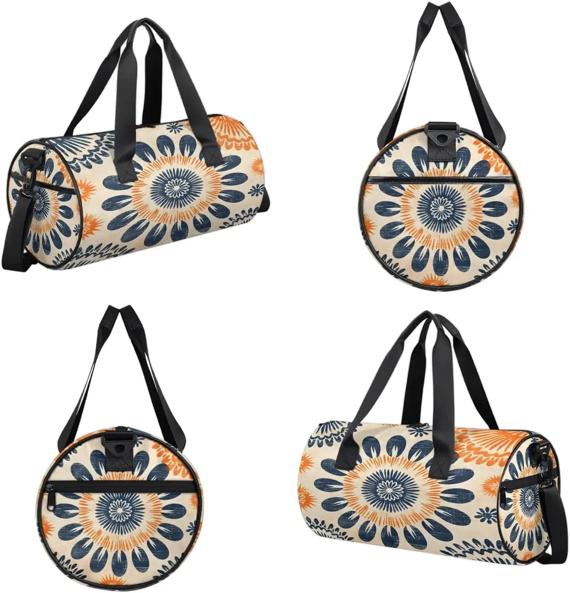 Gym Bags for Men Women Boho Printed Sports Duffel Bags Carry On Travel Duffle Bag with Detachable Adjustable Shoulder Strap Overnight Weekender Bag