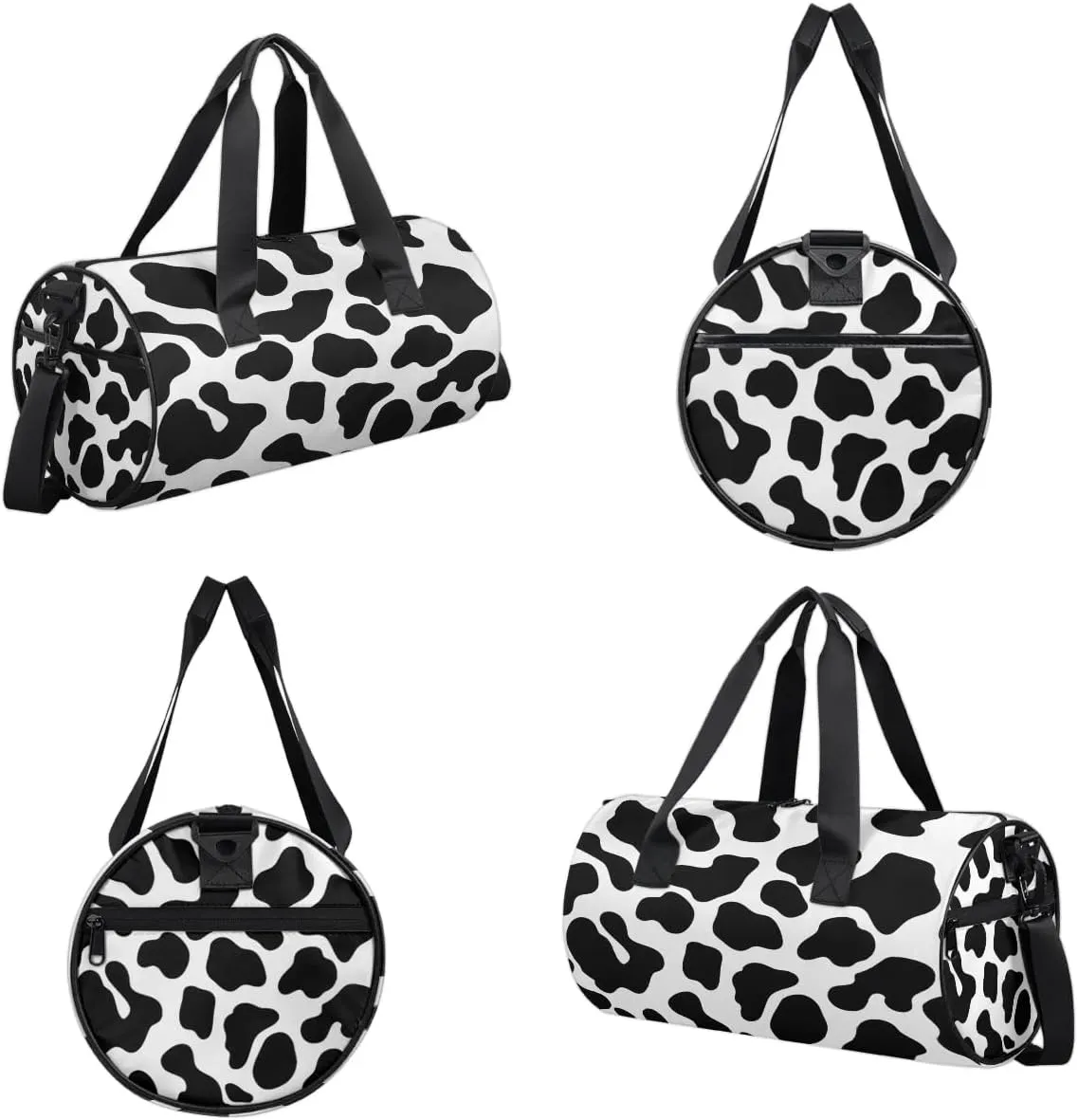 Gym Bags for Men Women Cow Pattern Sports Duffel Bags Carry On Travel Duffle Bag with Detachable Adjustable Shoulder Strap Overnight Weekender Bag
