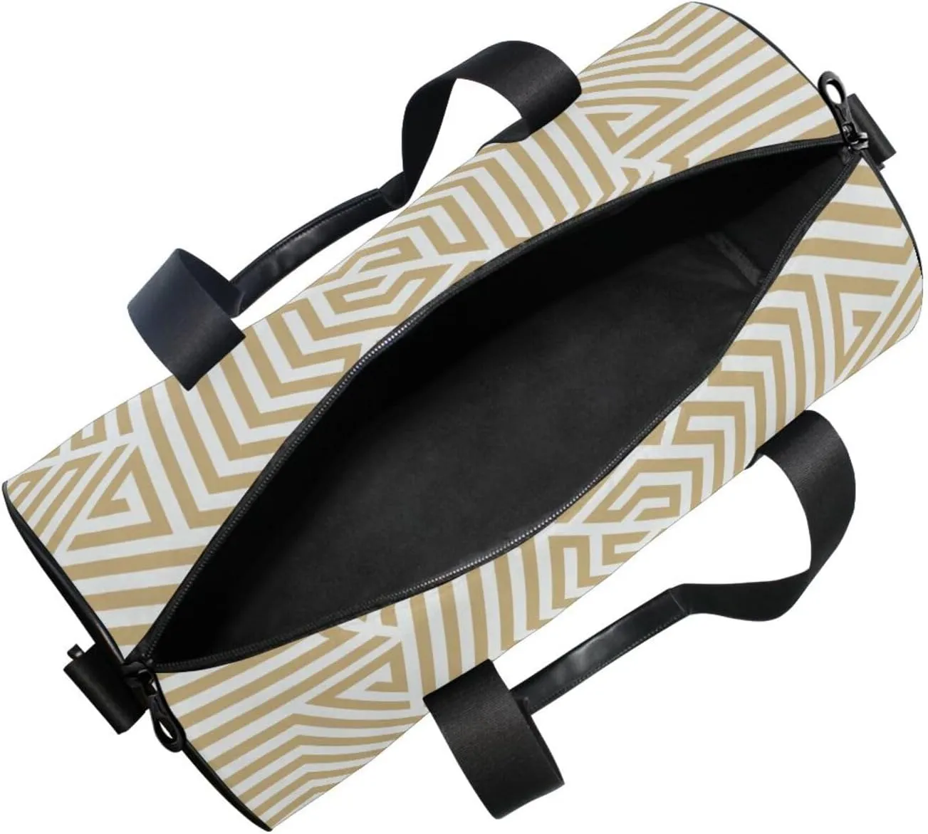 Gym Bag,Sports Duffle Bag,Cute Gym Bags with Inner Pocket,Weekender Travel Bag For Sport Workout Women Men,17.6x9 IN Beige Lines