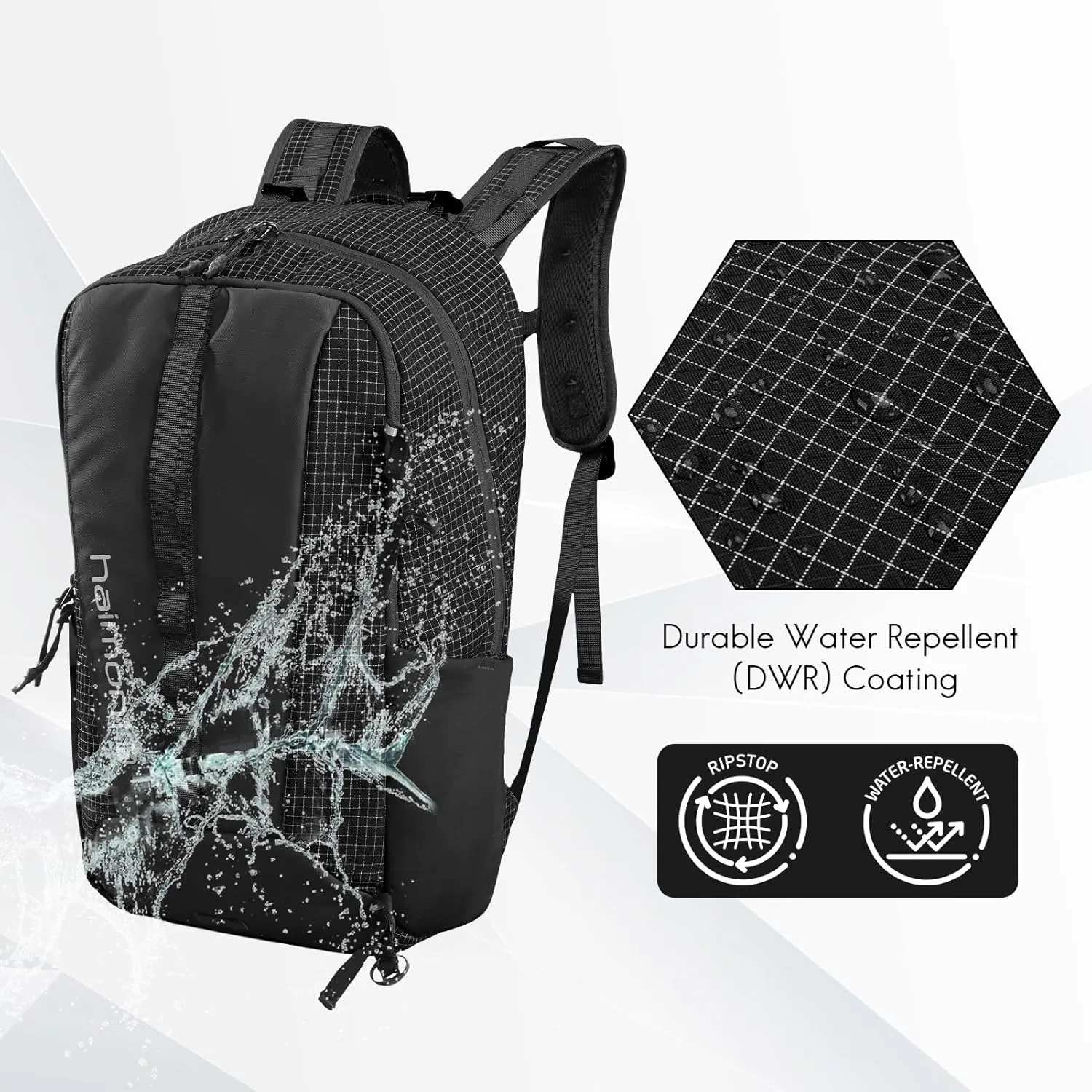 Haimont Small Travel Backpack Hiking Outdoor Everyday Daypack with 3 Compartments Men Women Water Resistant Bag, Casual