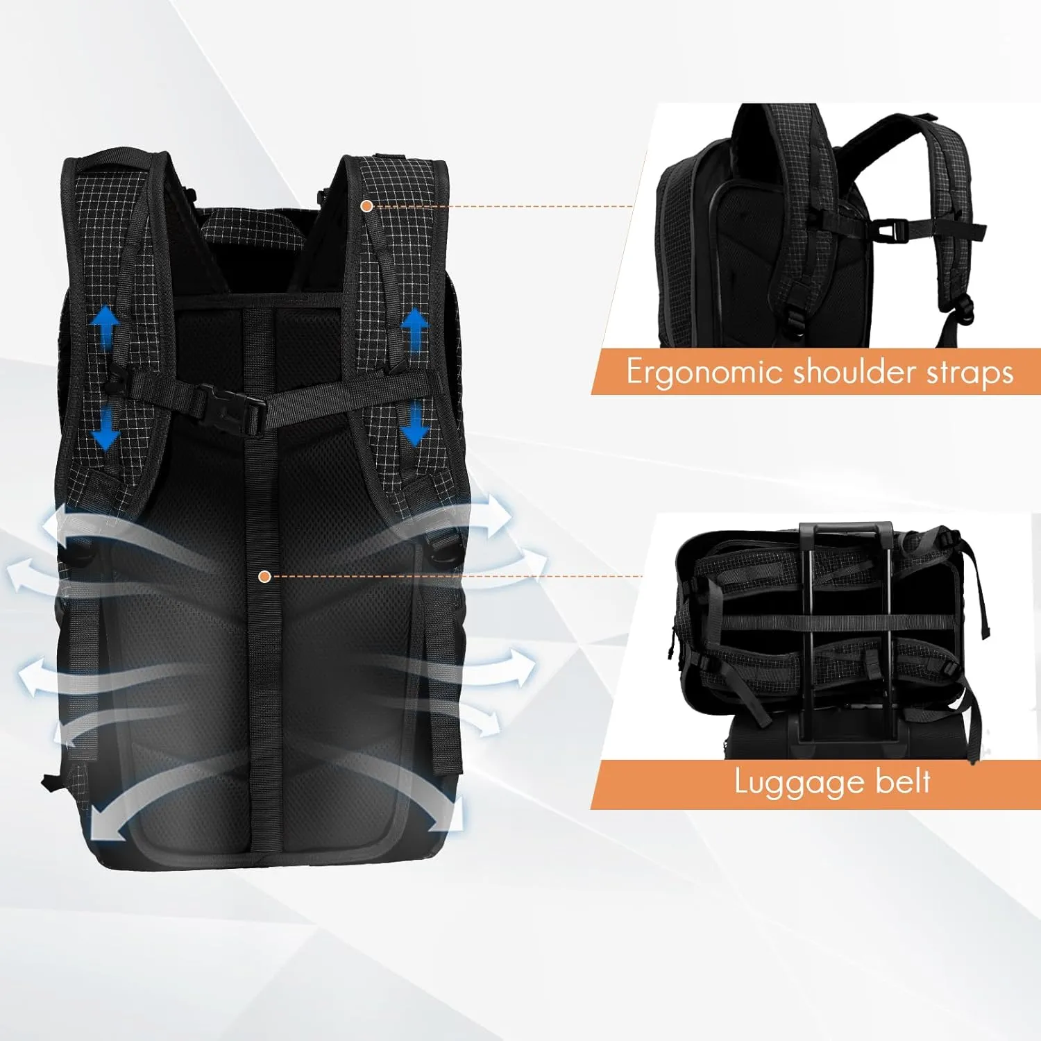 Haimont Small Travel Backpack Hiking Outdoor Everyday Daypack with 3 Compartments Men Women Water Resistant Bag, Casual