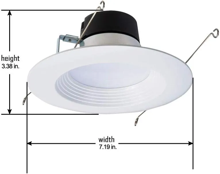 HALO LT 5 / 6 Inch In/Outdoor Recessed LED Retrofit Trim Can Light, 3CCT 3000K/4000K/5000K, 6-Pack, LT56069FS351EWHR-6PK