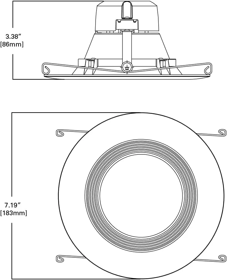 HALO LT 5 / 6 Inch In/Outdoor Recessed LED Retrofit Trim Can Light, 3CCT 3000K/4000K/5000K, 6-Pack, LT56069FS351EWHR-6PK