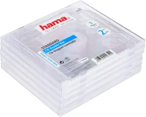 Hama Standard CD Double Jewel Case, Pack of 5, Transparent