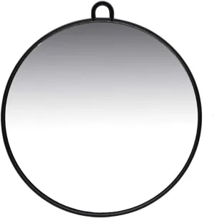 Hand Mirror Hand Held Barber Mirror Rear View Makeup Mirror Round Cosmetic Mirror for Home Hair Salon(Black)