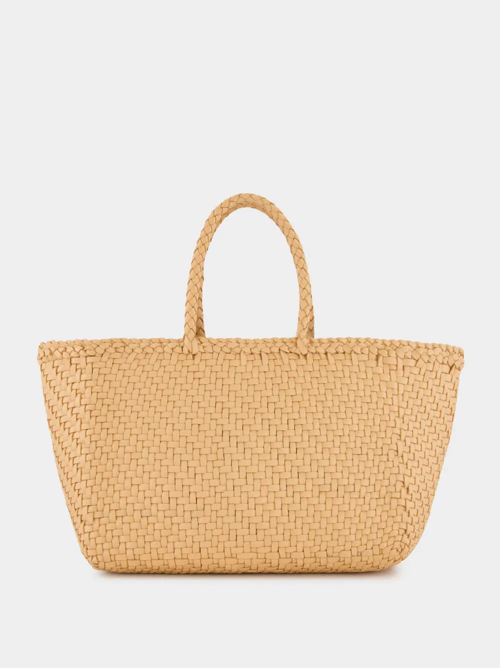 Handwoven Natural Leather Basket Bag