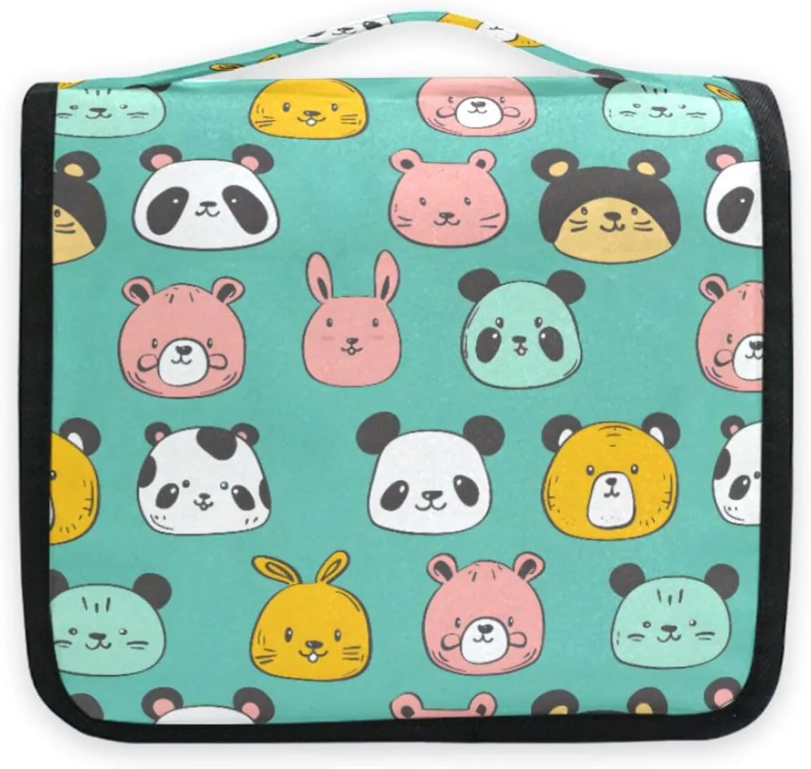 Hanging Toiletry Bag Cute Animal Panda Travel Makeup bag for Toiletries Portable Travel Toiletry Organizer Cosmetic Bags with Hanging Hook