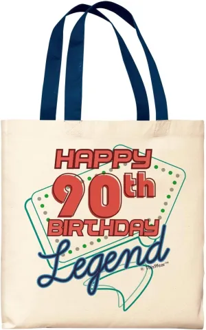 Happy 90th Birthday Legend Canvas Tote Bag