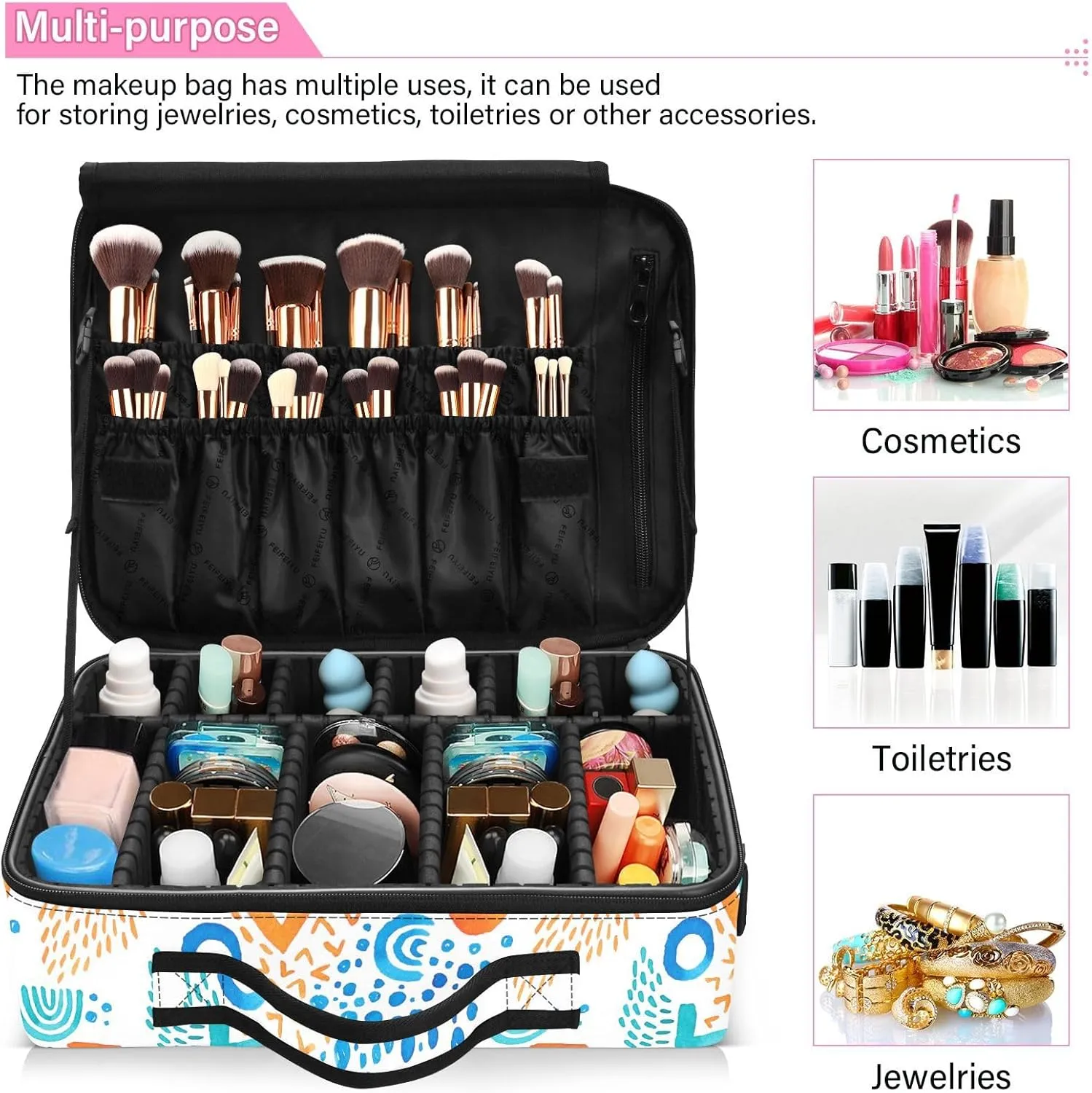 Hard Shell Makeup Pouch Cosmetic Organizer Travel Bag for Women