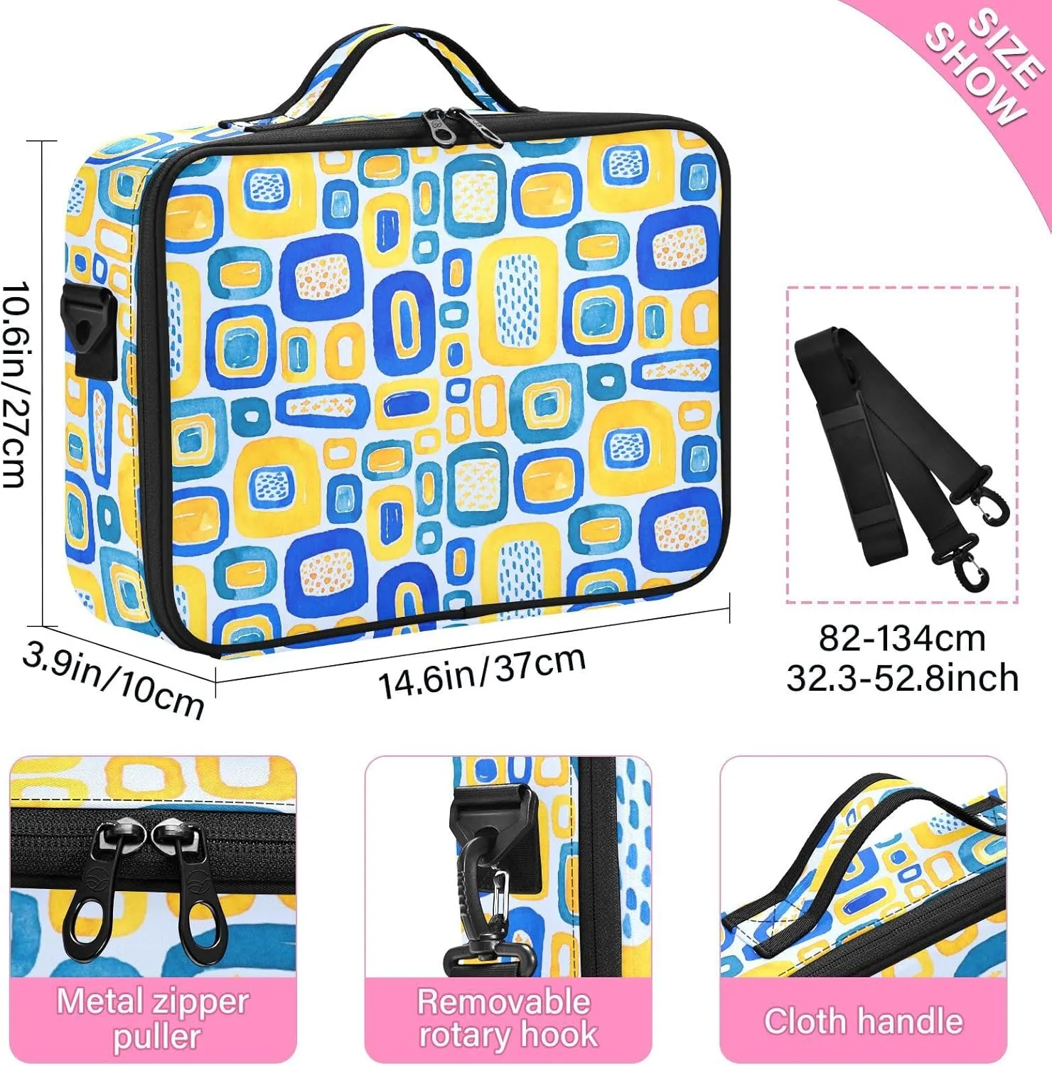 Hard Shell Makeup Pouch Cosmetic Organizer Travel Bag for Women