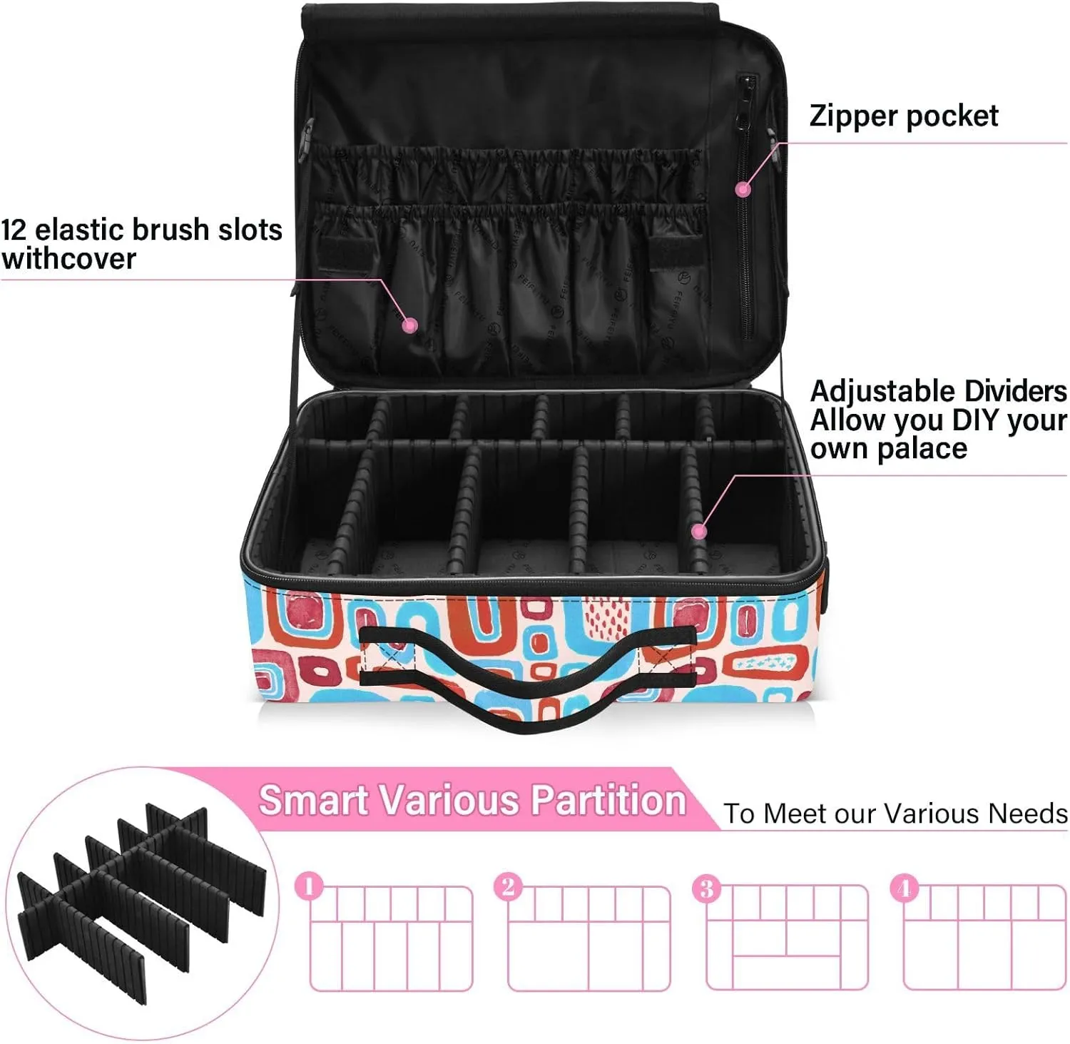 Hard Shell Makeup Pouch Cosmetic Organizer Travel Bag for Women