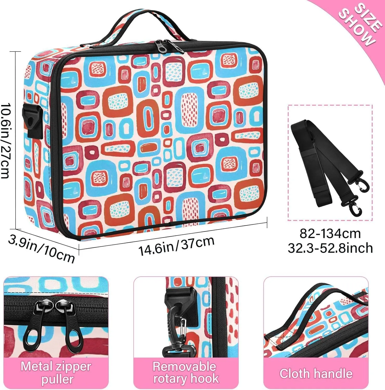 Hard Shell Makeup Pouch Cosmetic Organizer Travel Bag for Women