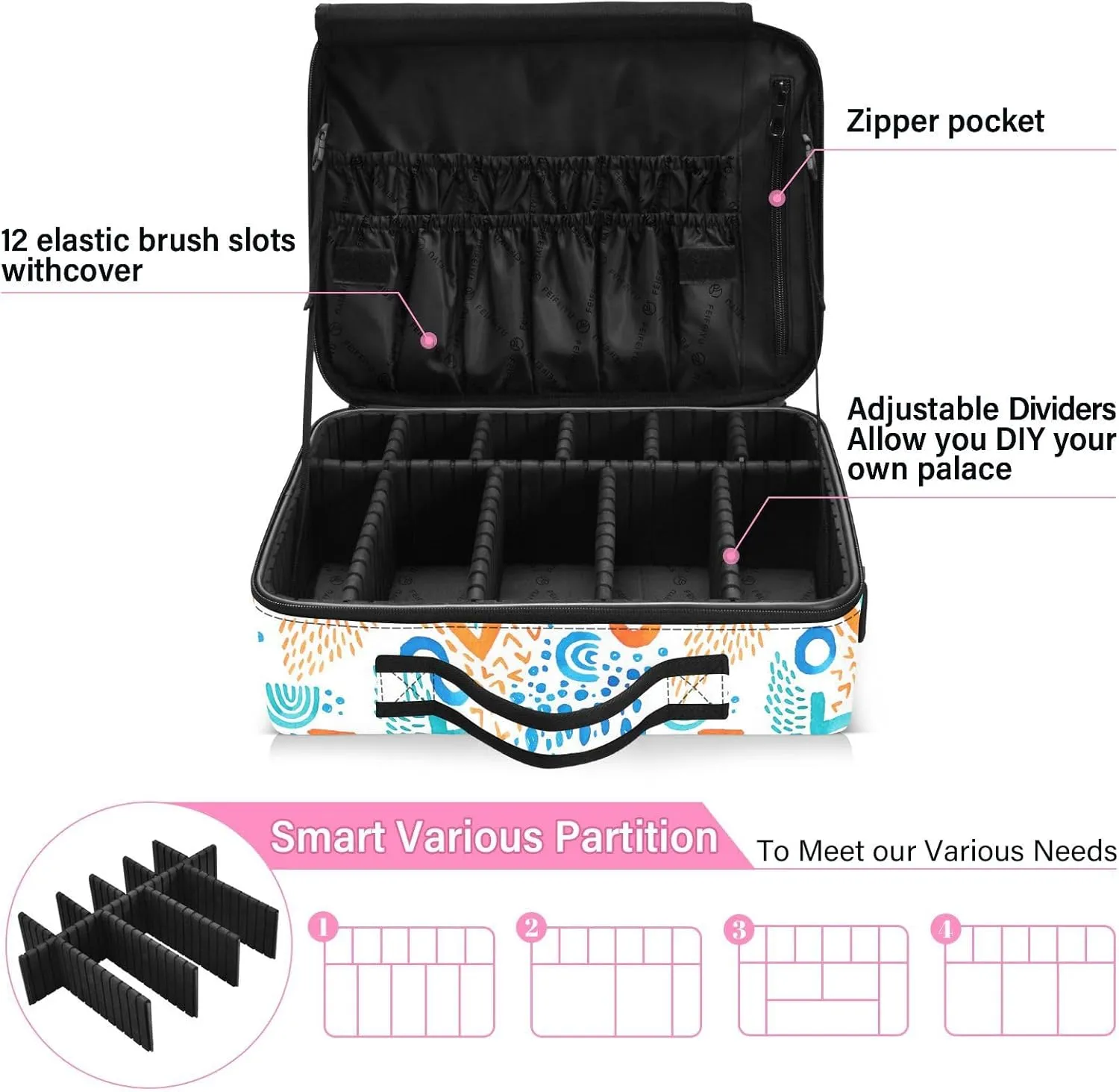 Hard Shell Makeup Pouch Cosmetic Organizer Travel Bag for Women