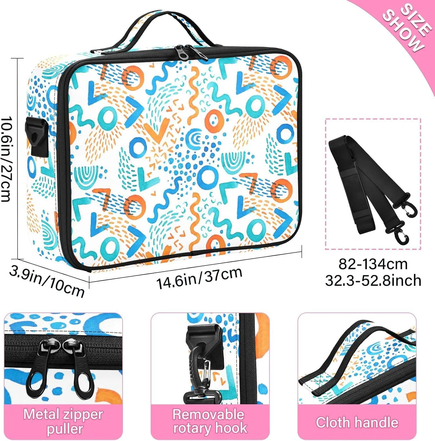 Hard Shell Makeup Pouch Cosmetic Organizer Travel Bag for Women