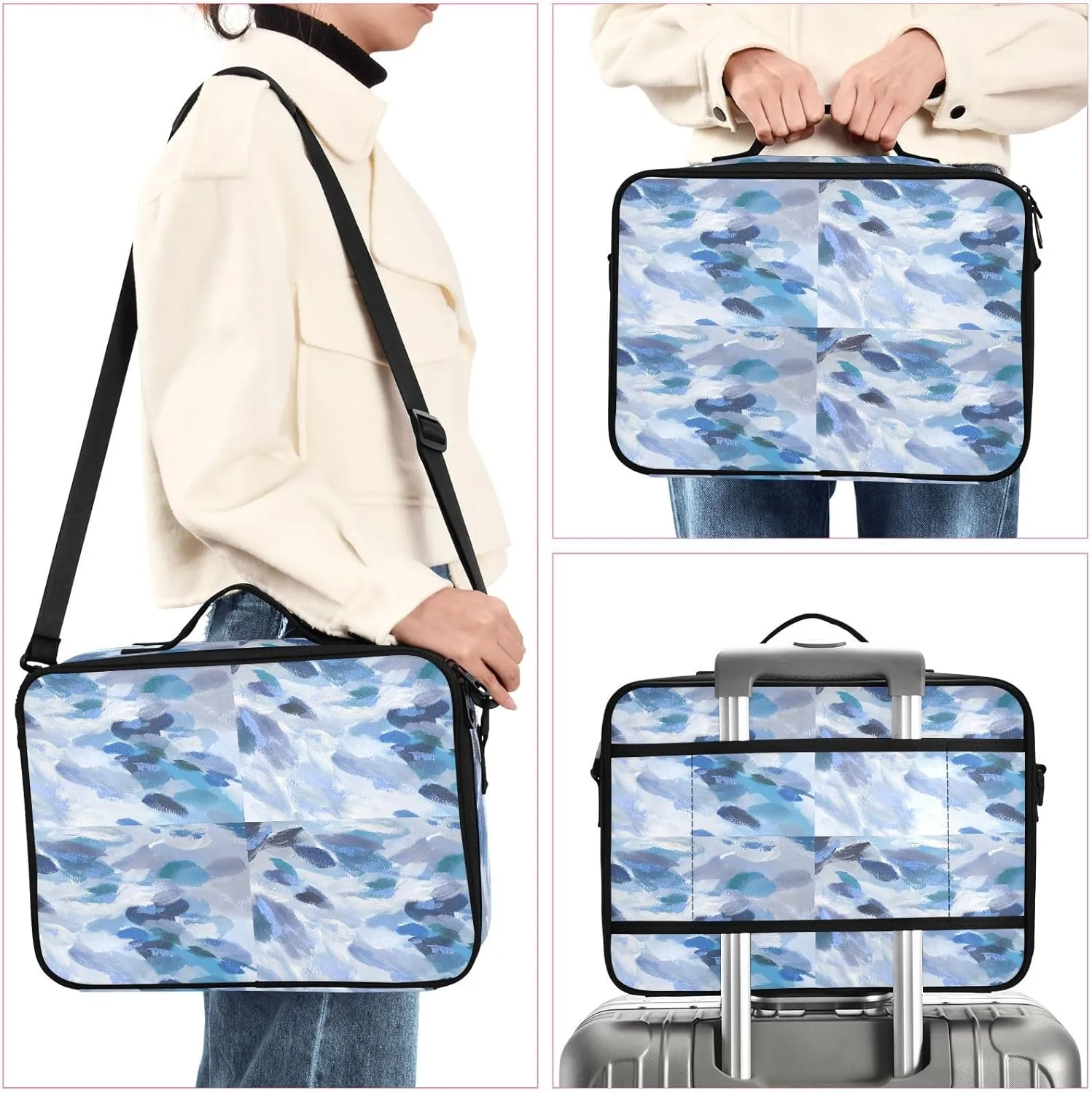 Hard Shell Travel Bag for Women Large Makeup Toiletry Organizer