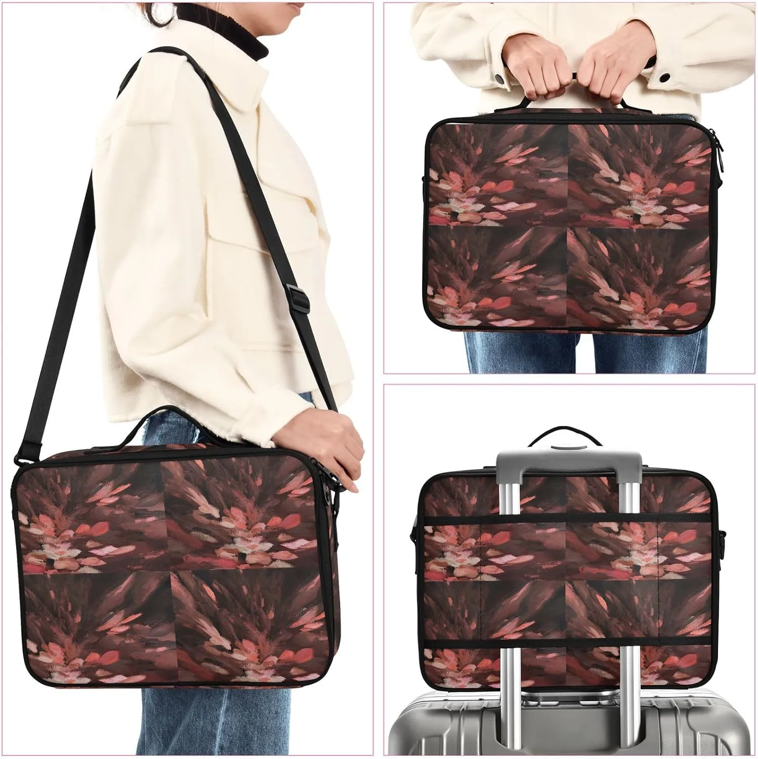 Hard Shell Travel Bag for Women Large Makeup Toiletry Organizer